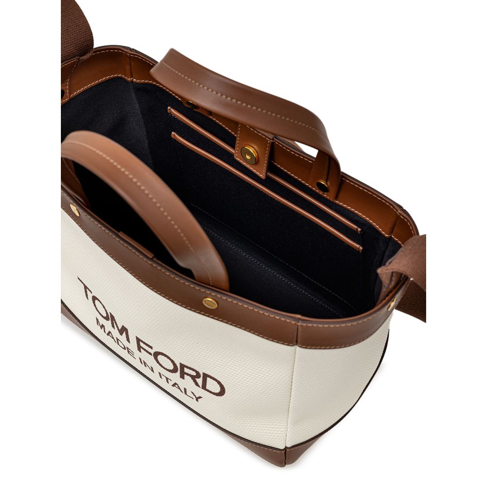 Tom Ford bej pamuklu tote çanta